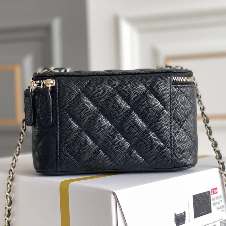 Ch*el long box cosmetic bag