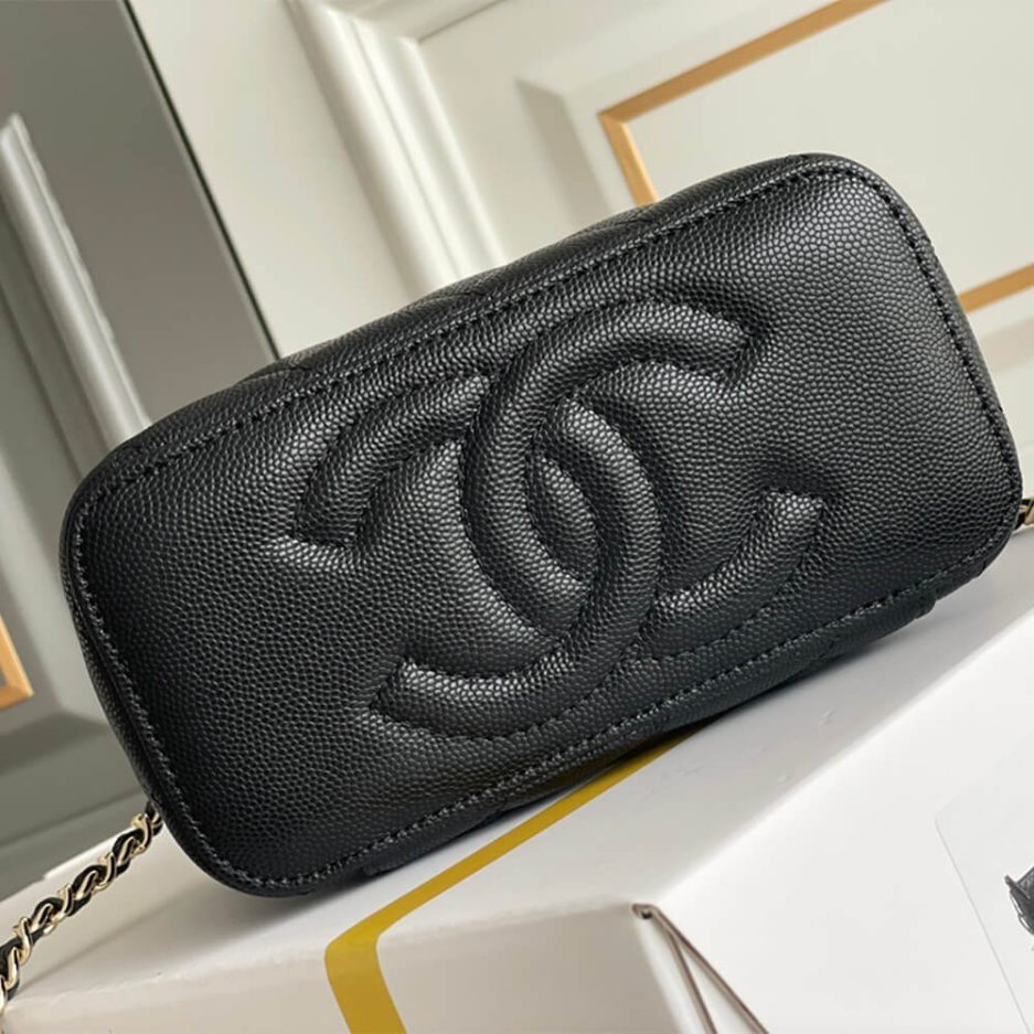 Ch*el long box cosmetic bag