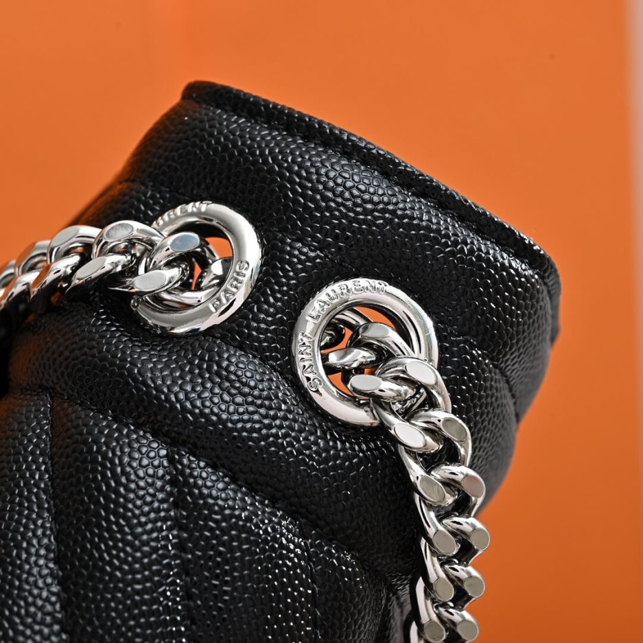 YSL ENVELOPE MEDIUM IN QUILTED GRAIN DE POUDRE EMBOSSED LEATHER