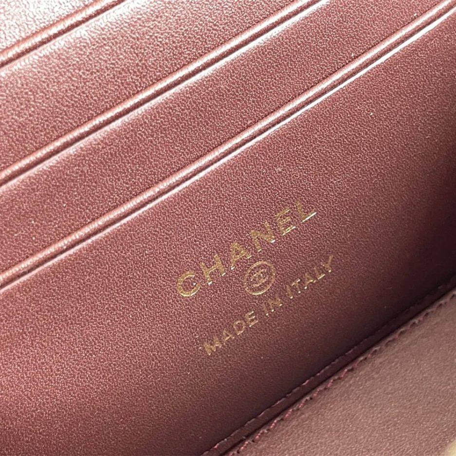 Ch*el long box cosmetic bag
