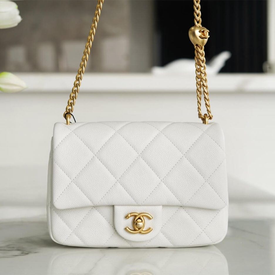 Ch*el love gold ball chain shoulder bag