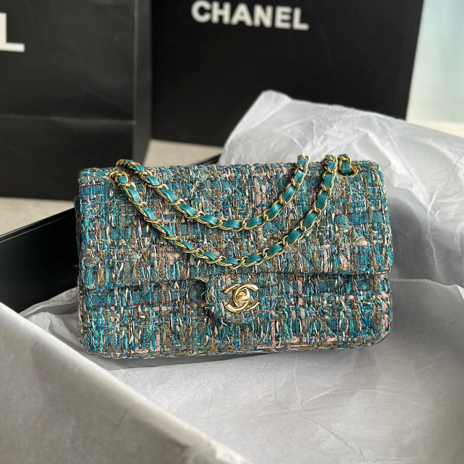 Ch*el tweed medium classic flap bag