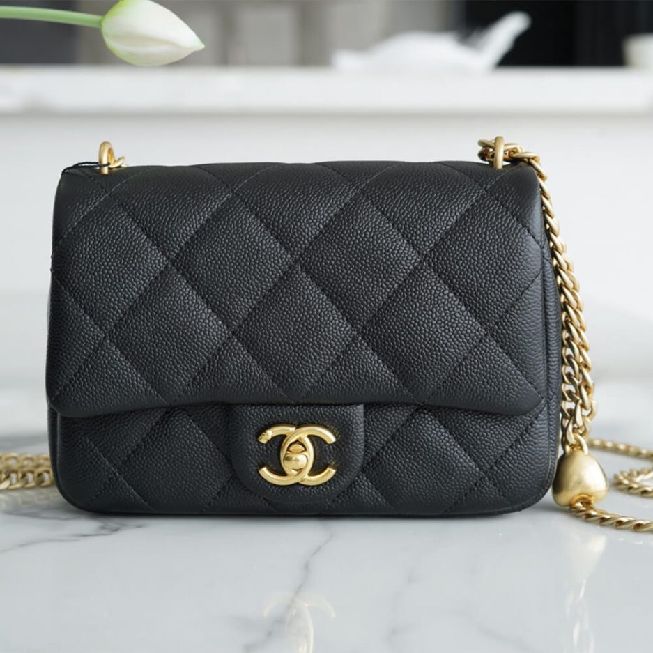 Ch*el love gold ball chain shoulder bag