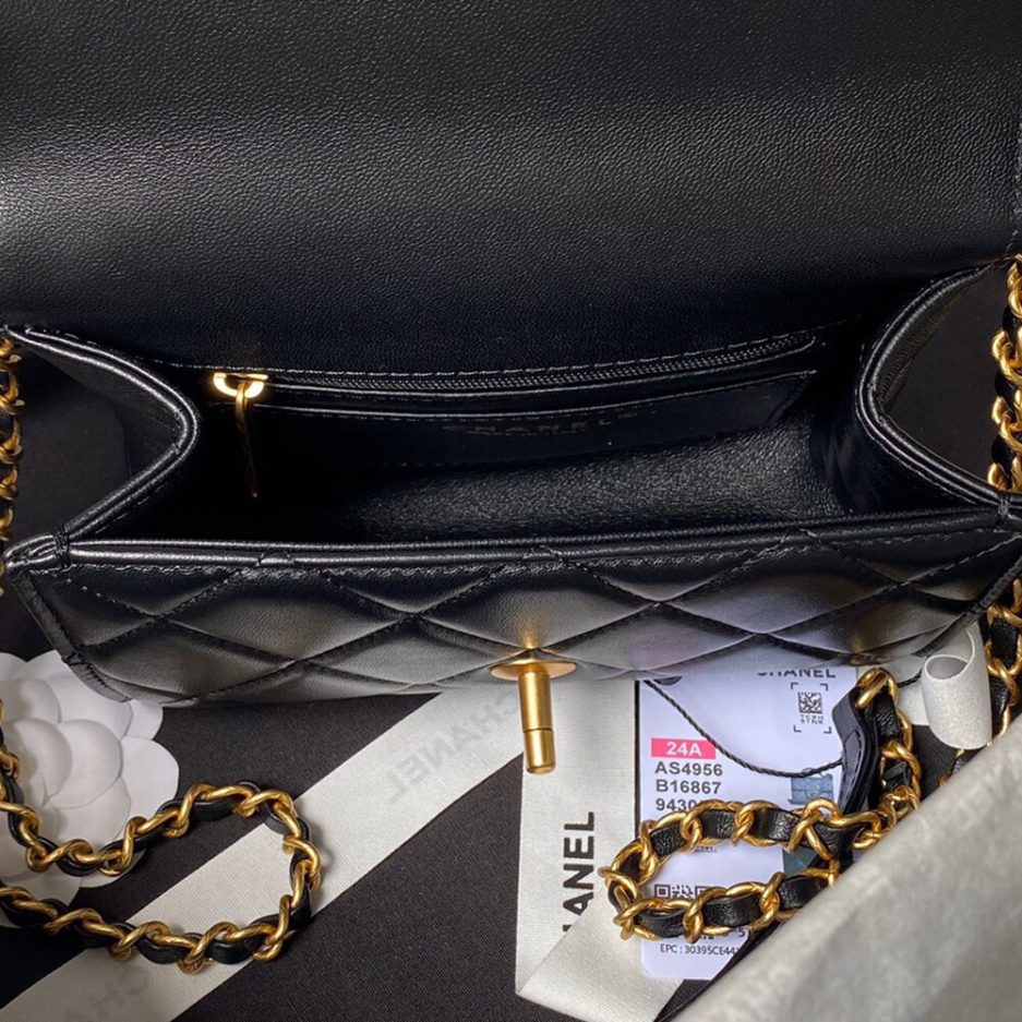MINI FLAP BAG WITH TOP HANDLE
