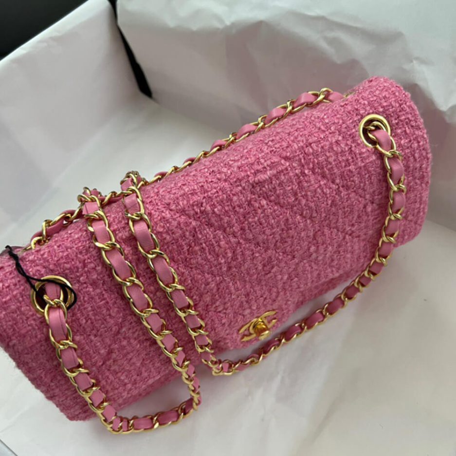 Ch*el tweed medium classic flap bag