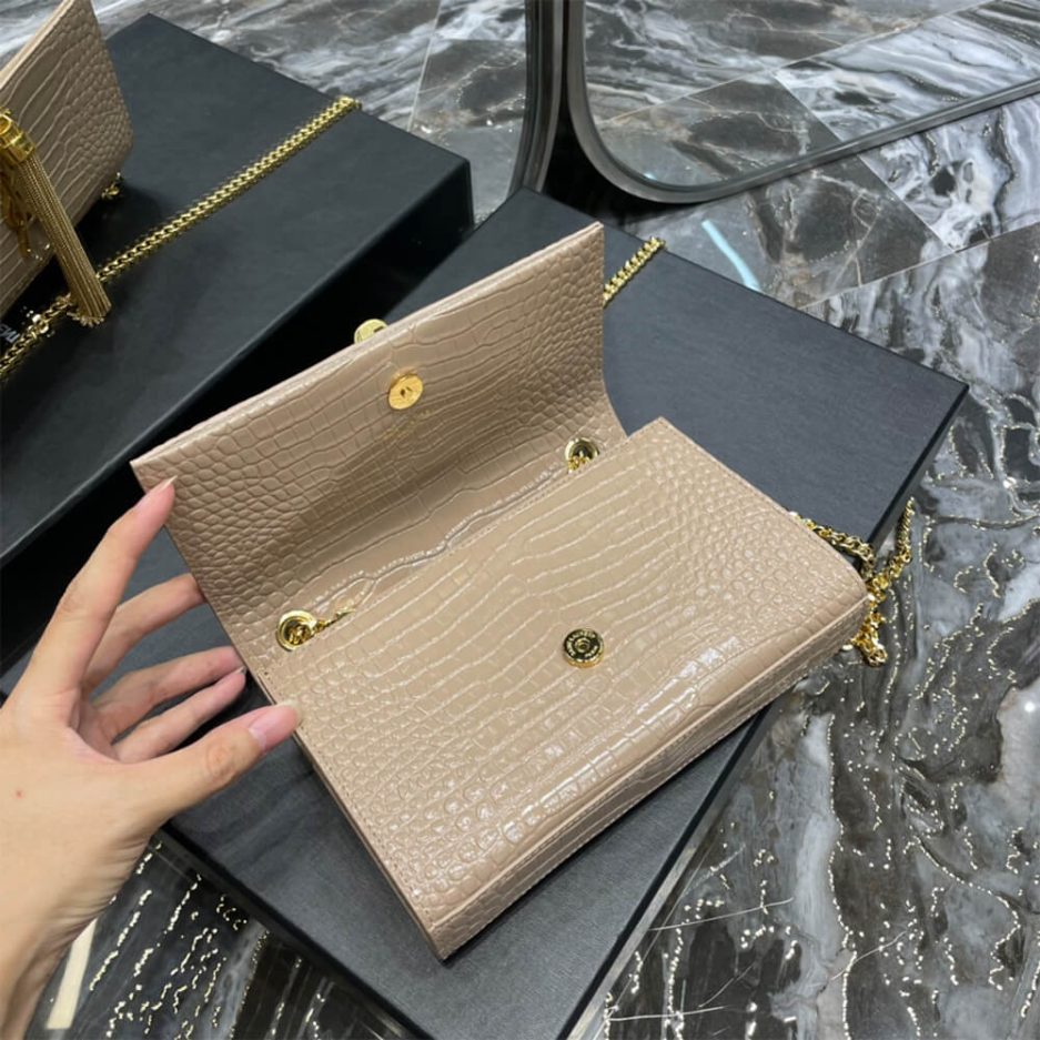 YSL KATE EMBOSSED SHOULDER BAG