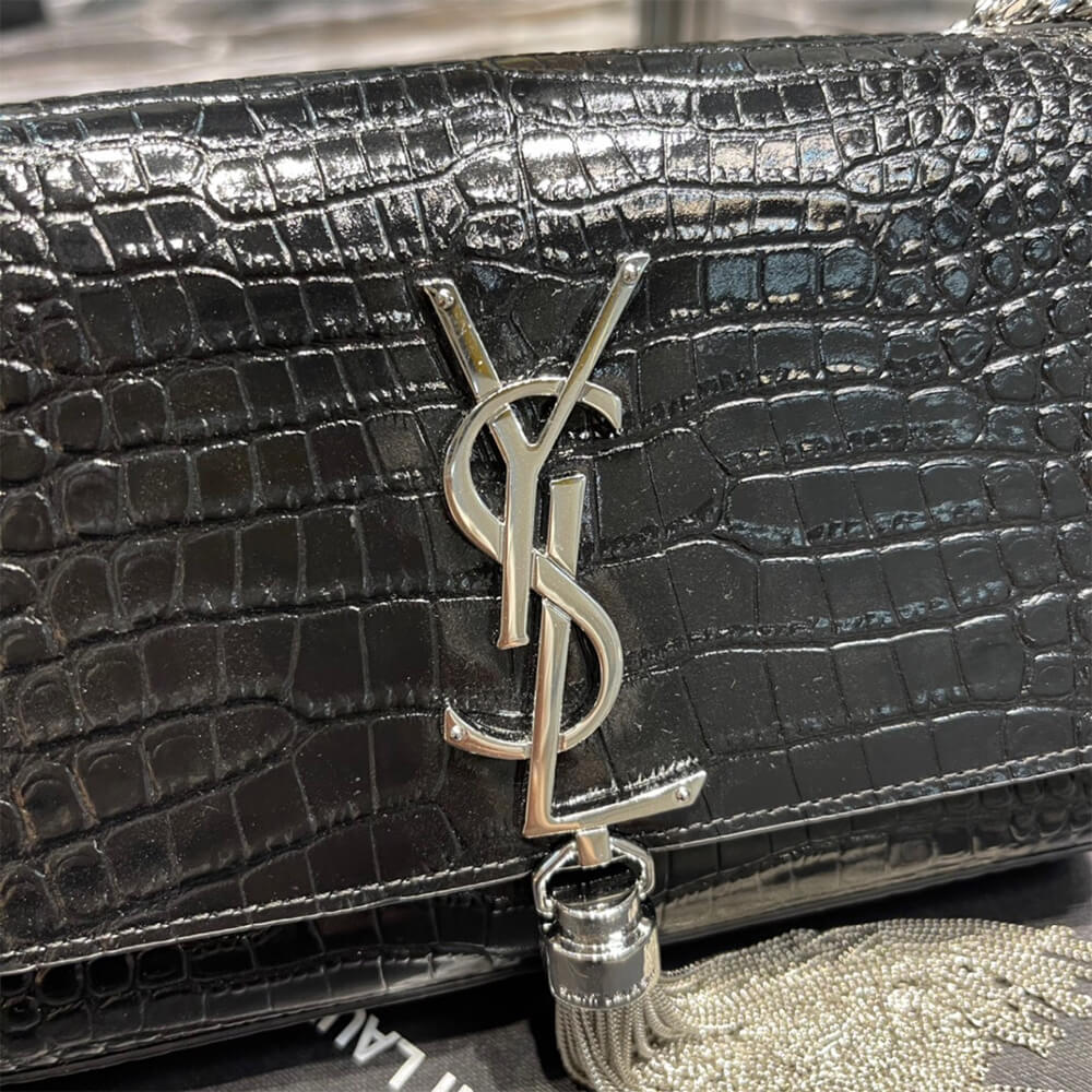 YSL KATE EMBOSSED SHOULDER BAG