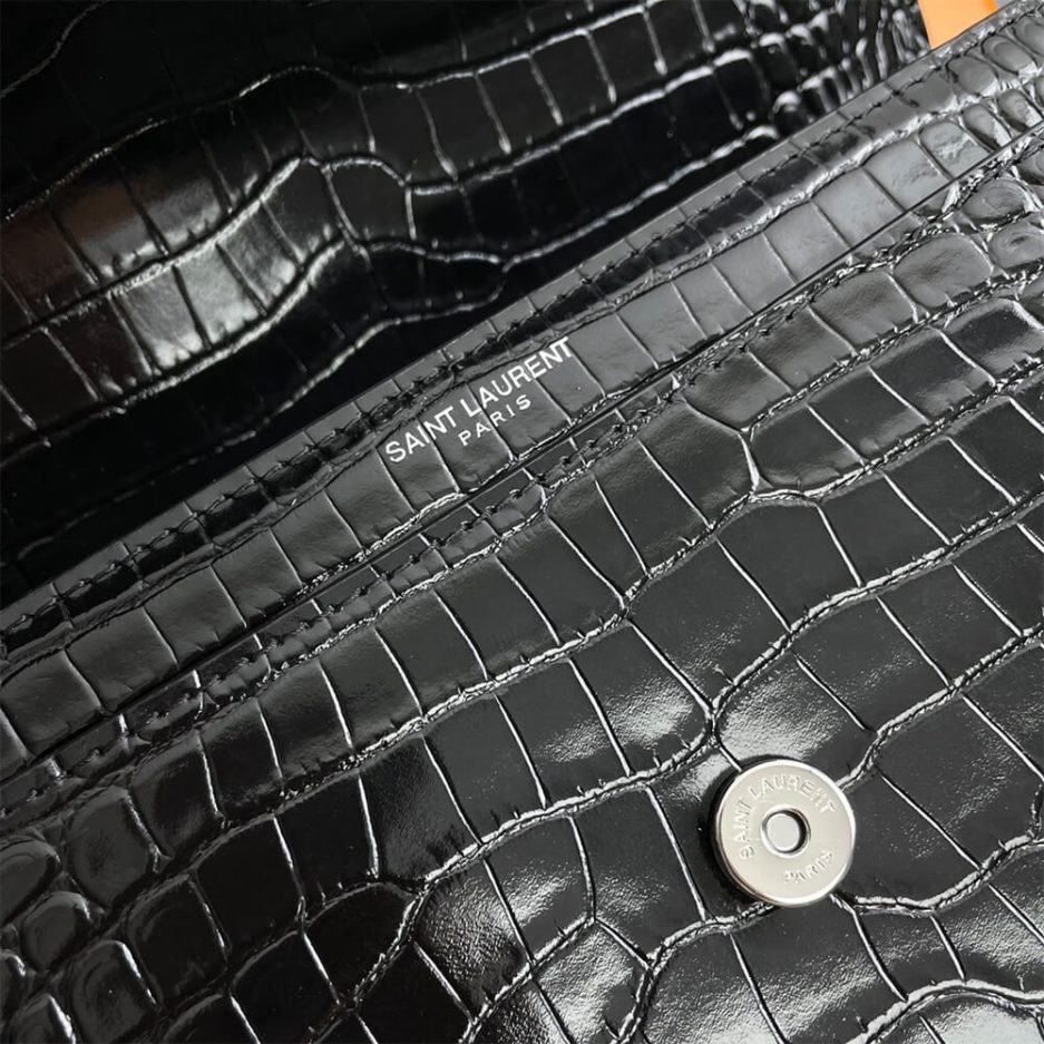 YSL Crocodile-embossed leather SUNSET Medium