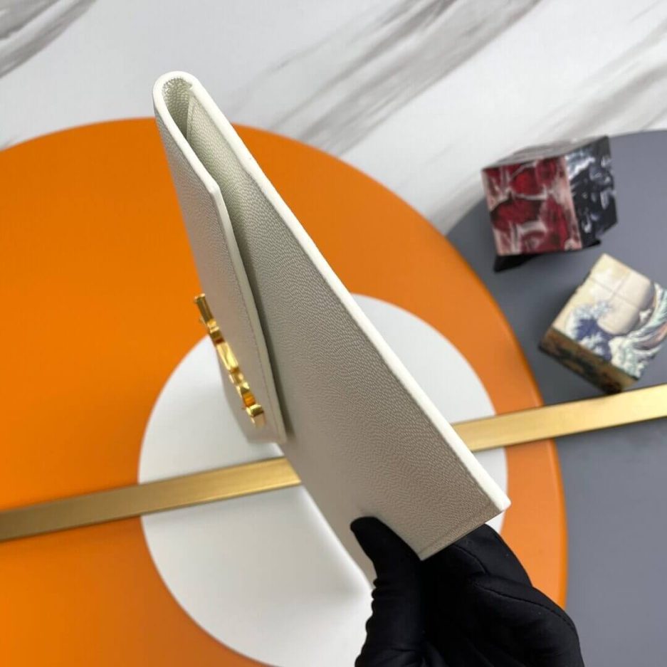 YSL UPTOWN POUCH IN GRAIN DE POUDRE EMBOSSED LEATHER