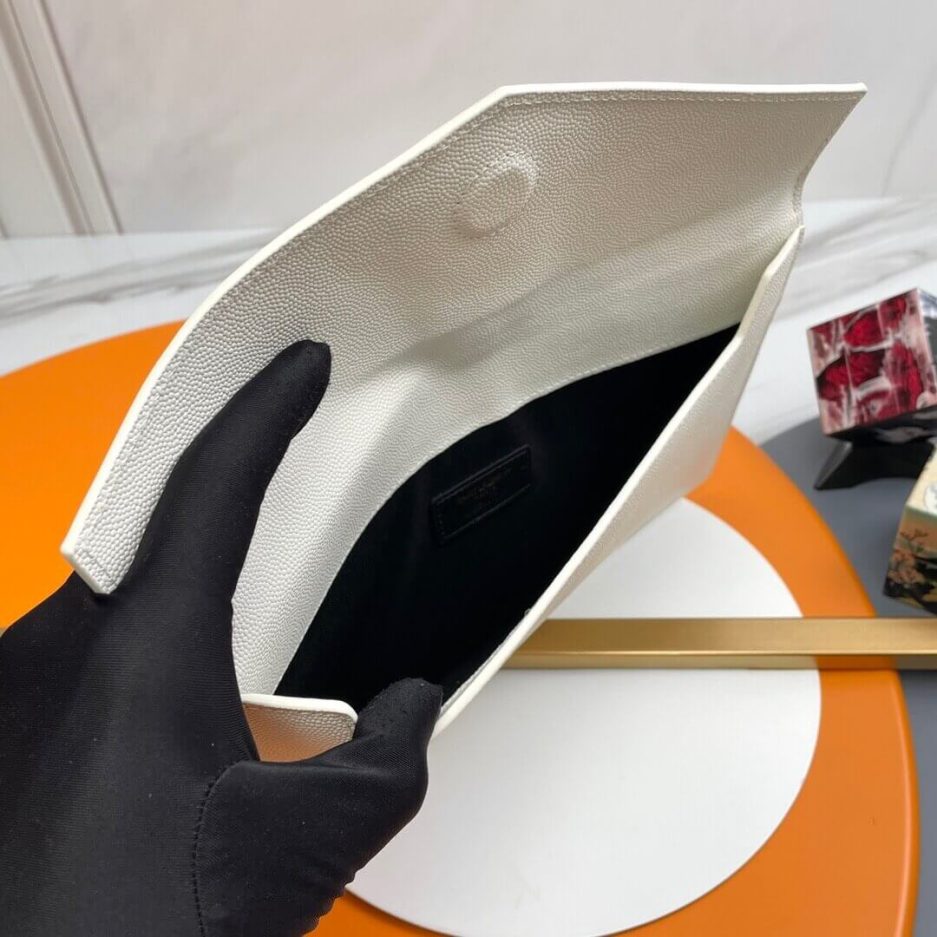 YSL UPTOWN POUCH IN GRAIN DE POUDRE EMBOSSED LEATHER