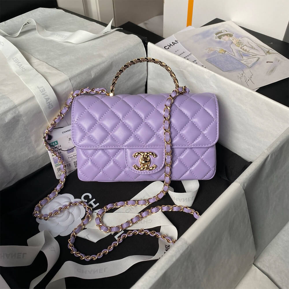 Ch*el mini flap bag with top handle