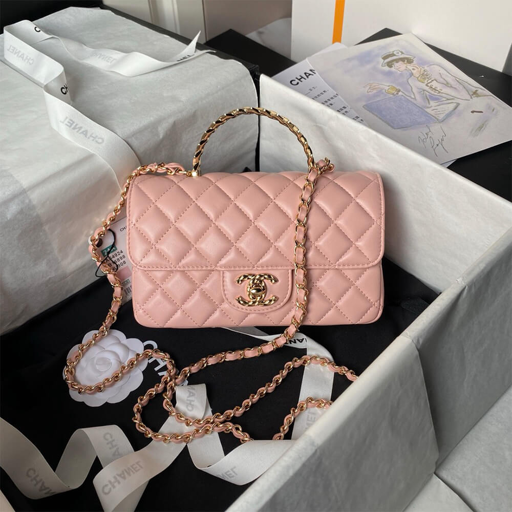 Ch*el mini flap bag with top handle