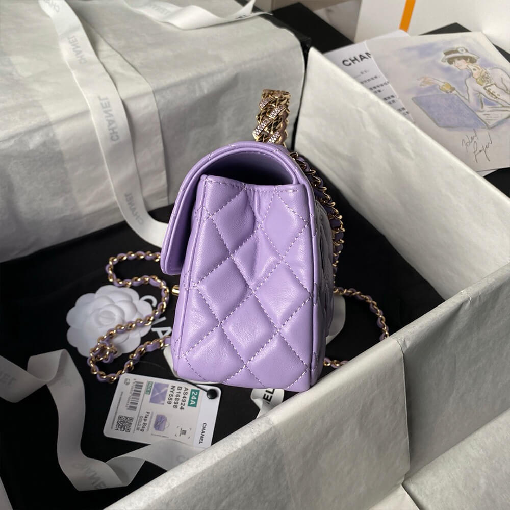 Ch*el mini flap bag with top handle