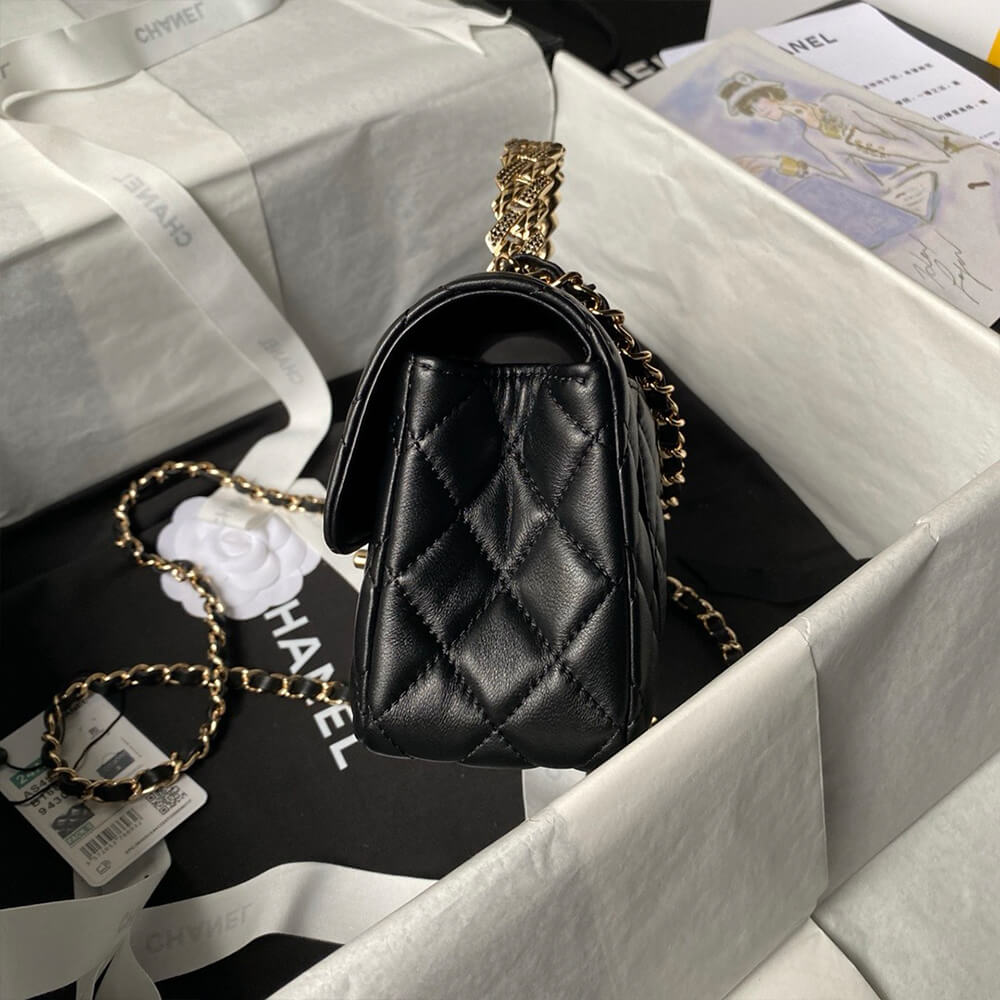 Ch*el mini flap bag with top handle