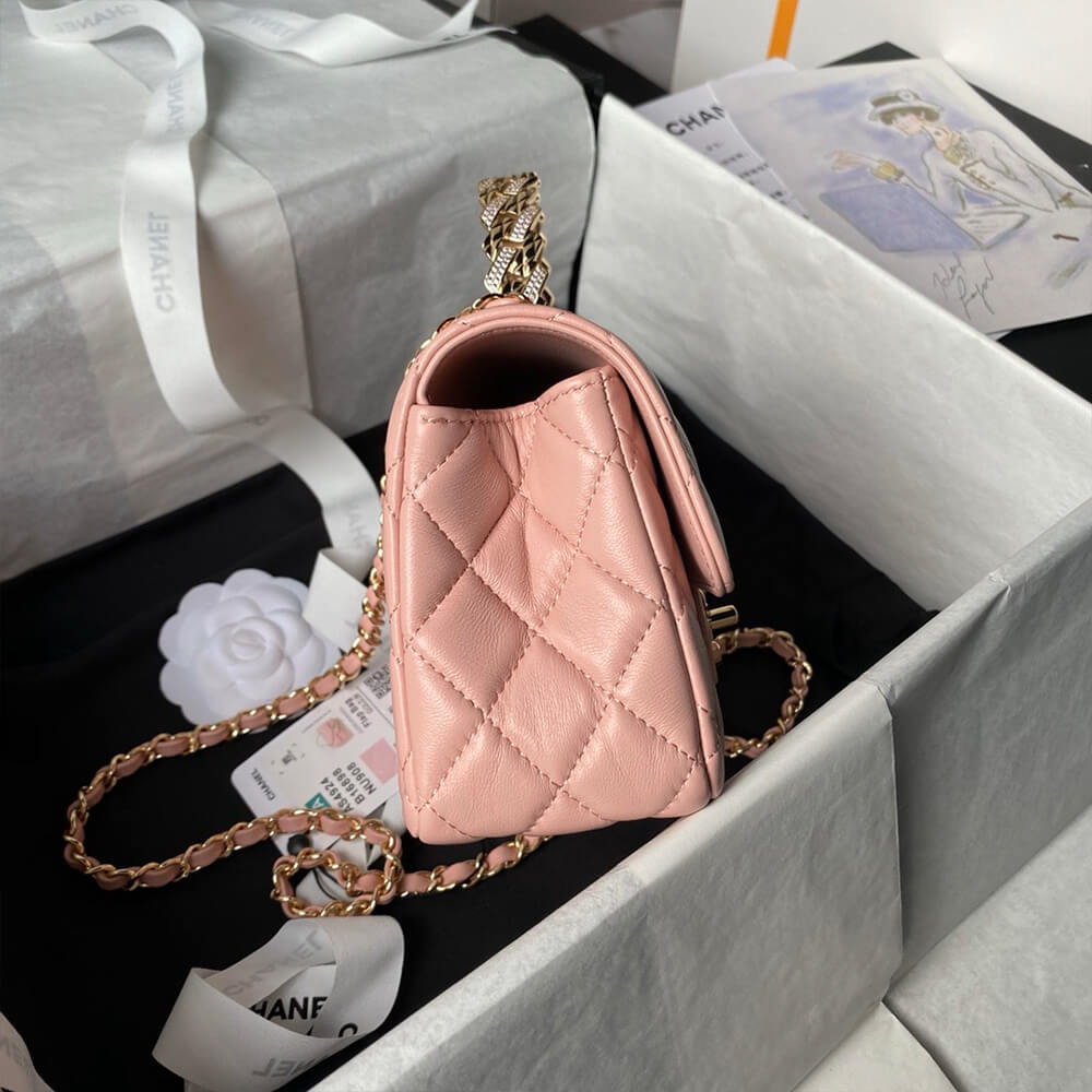 Ch*el mini flap bag with top handle