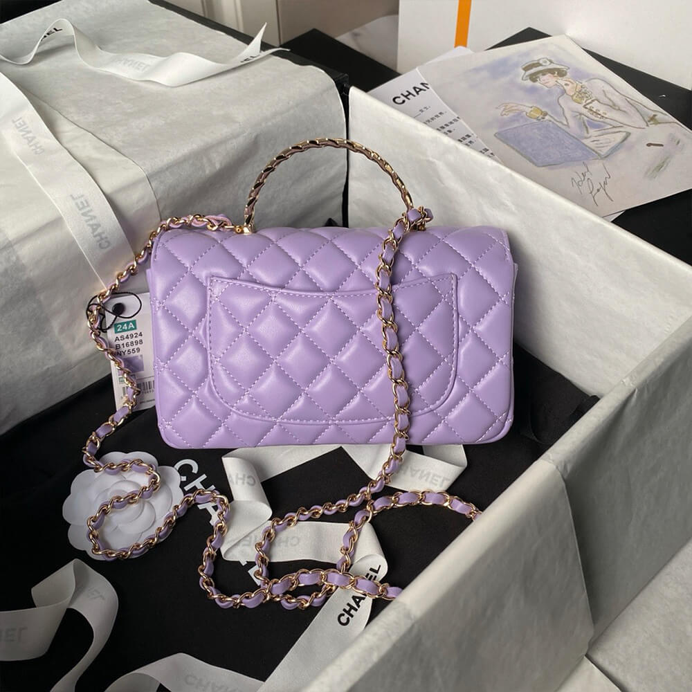 Ch*el mini flap bag with top handle