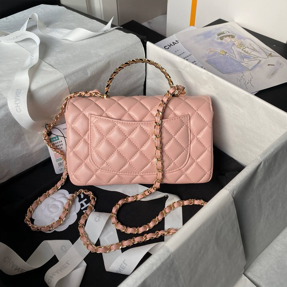 Ch*el mini flap bag with top handle