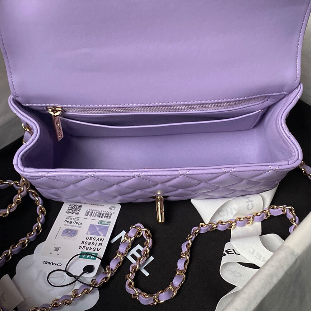 Ch*el mini flap bag with top handle