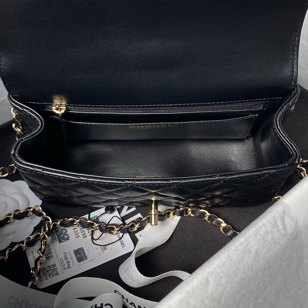 Ch*el mini flap bag with top handle