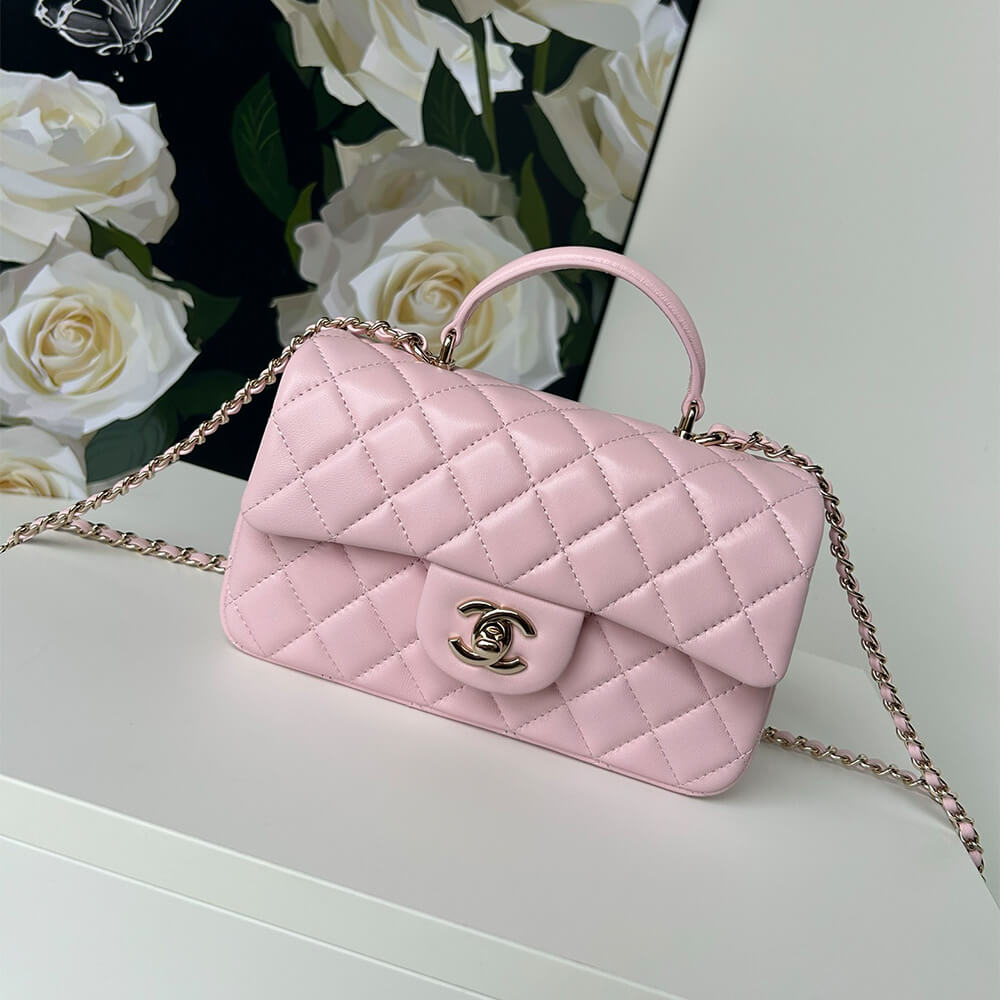 Ch*el mini classic handbag with top handle