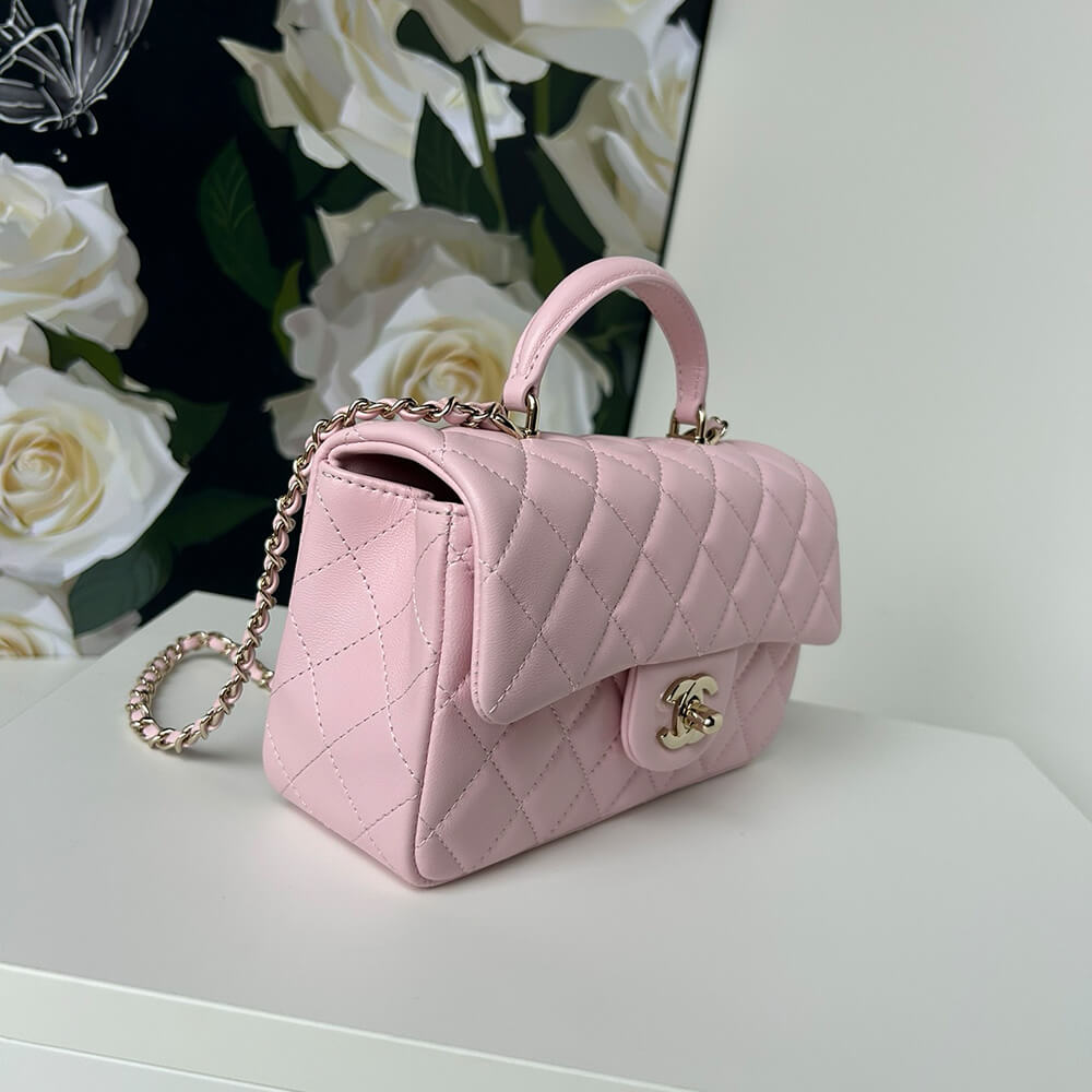 Ch*el mini classic handbag with top handle